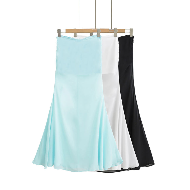 Dame Elegant Maxi-nederdel med flydende snit og sart tekstur Stilla