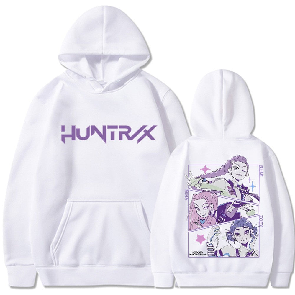 Kvinders hættetrøje med kunstnerisk anime-tryk Skovae