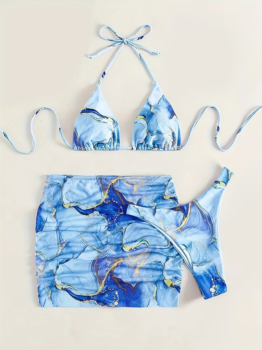 Dame Triangel-Bikini med moderne omslagsskørt Skovae