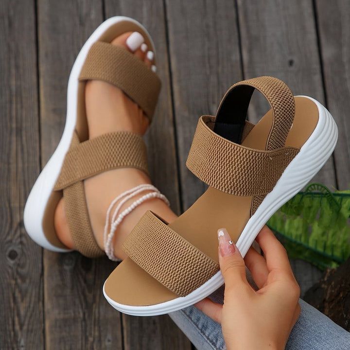 Dame Åndbare Sandaler med elastiske Remme og komfortabel Sål Stilla
