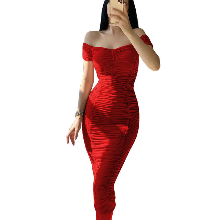 Dame figursyet kjole med rynker Stilla
