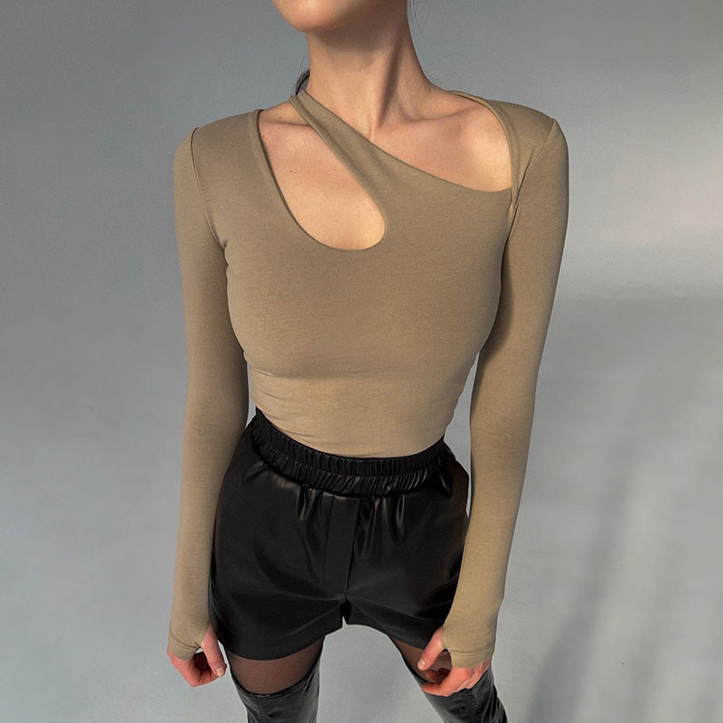 Damer Langærmet Bodysuit med asymmetriskudskæring Stilla