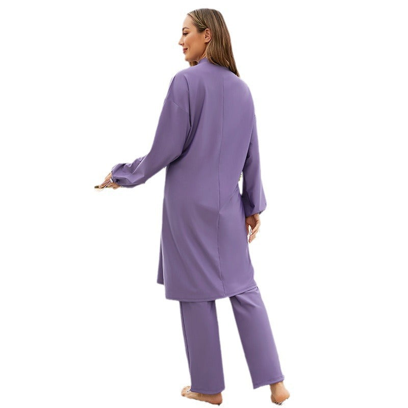 Dame Fashionable strandoutfit med elegante lange ærmer og bred pasform Stilla