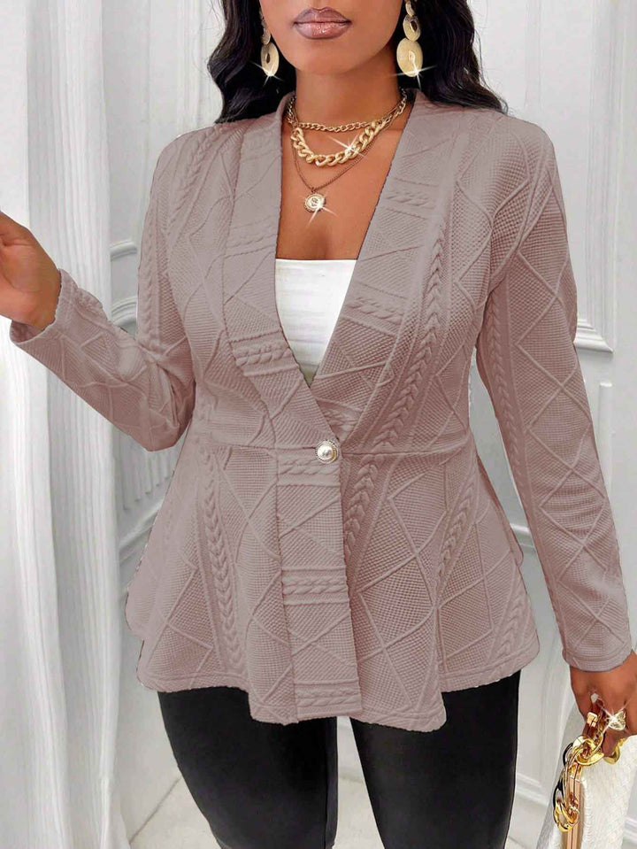 Dame struktureret blazer-top med figursyet snit og elegant revers Stilla