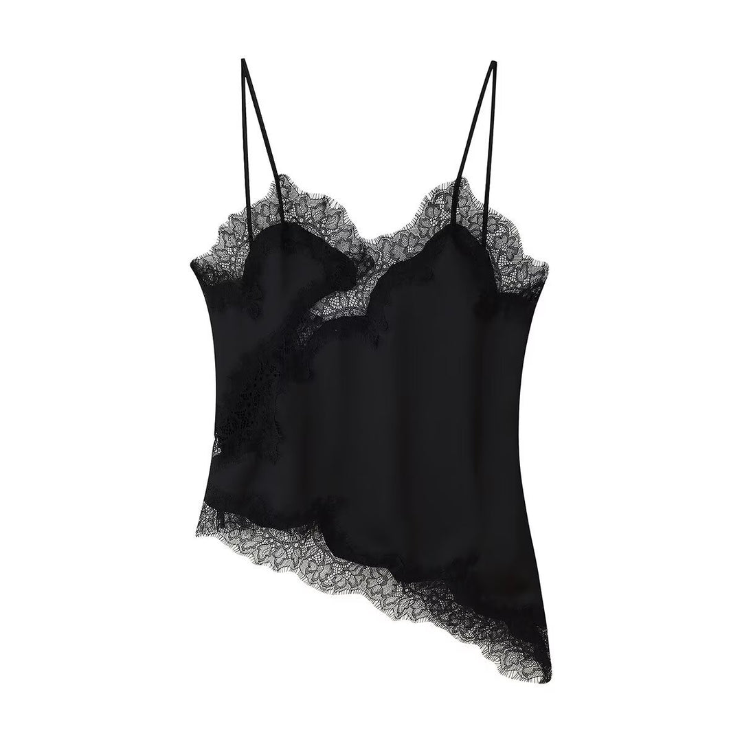 Dame romantisk blonde spaghetti top Skovae