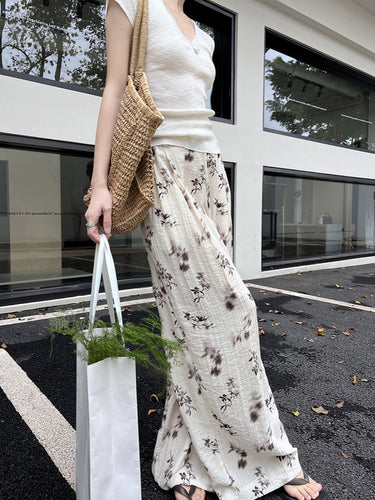 Damer Løst skåret Palazzo-bukser med blomsterprint og elastisk talje Stilla