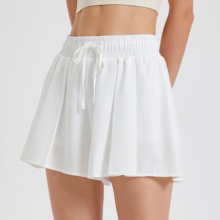 Stilla | Løse Plisserede Sports Short Hurtigtørrende Høj Talje Mave Kontraherende Yoga Shorts