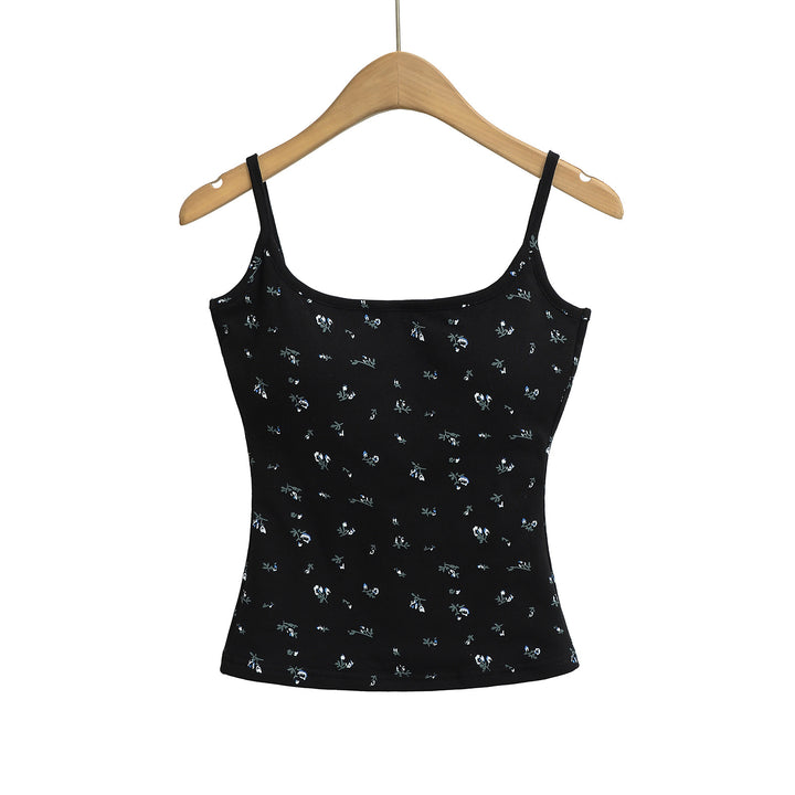 Dame spaghetti-ryg tanktop med blomstret design og komfortabelt strækstof Stilla