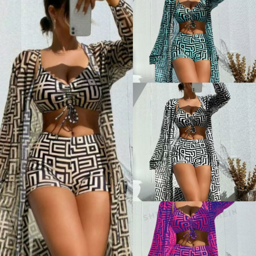 Dame Bikini-sæt med moderigtigt overlay og Boujee-design Stilla