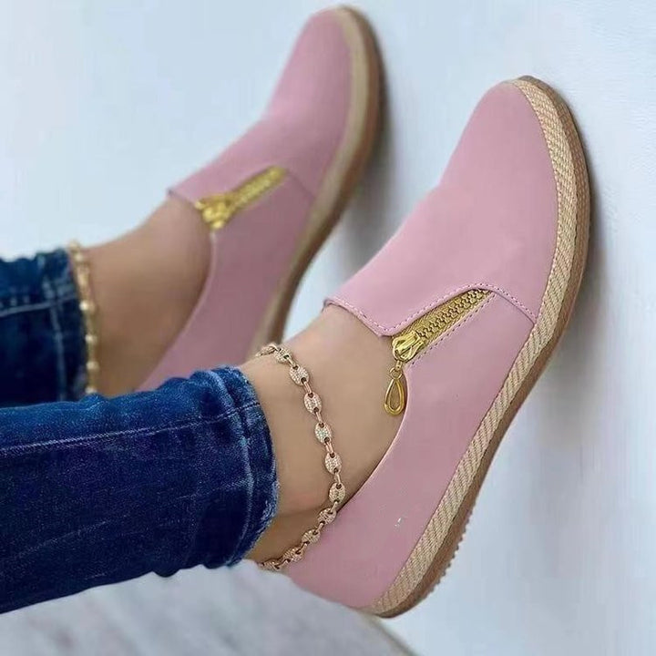 Dame Slip-On sko med moderne lynlås Stilla