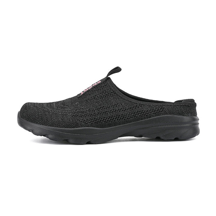 Dame nan strikket mule-sneaker med åben hælkant, elastisk indgang og polstret sål Skovae