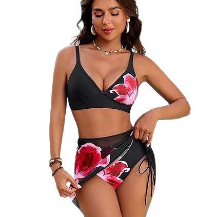 Dame Højskåret Bikini med Omviklingsskørt Skovae