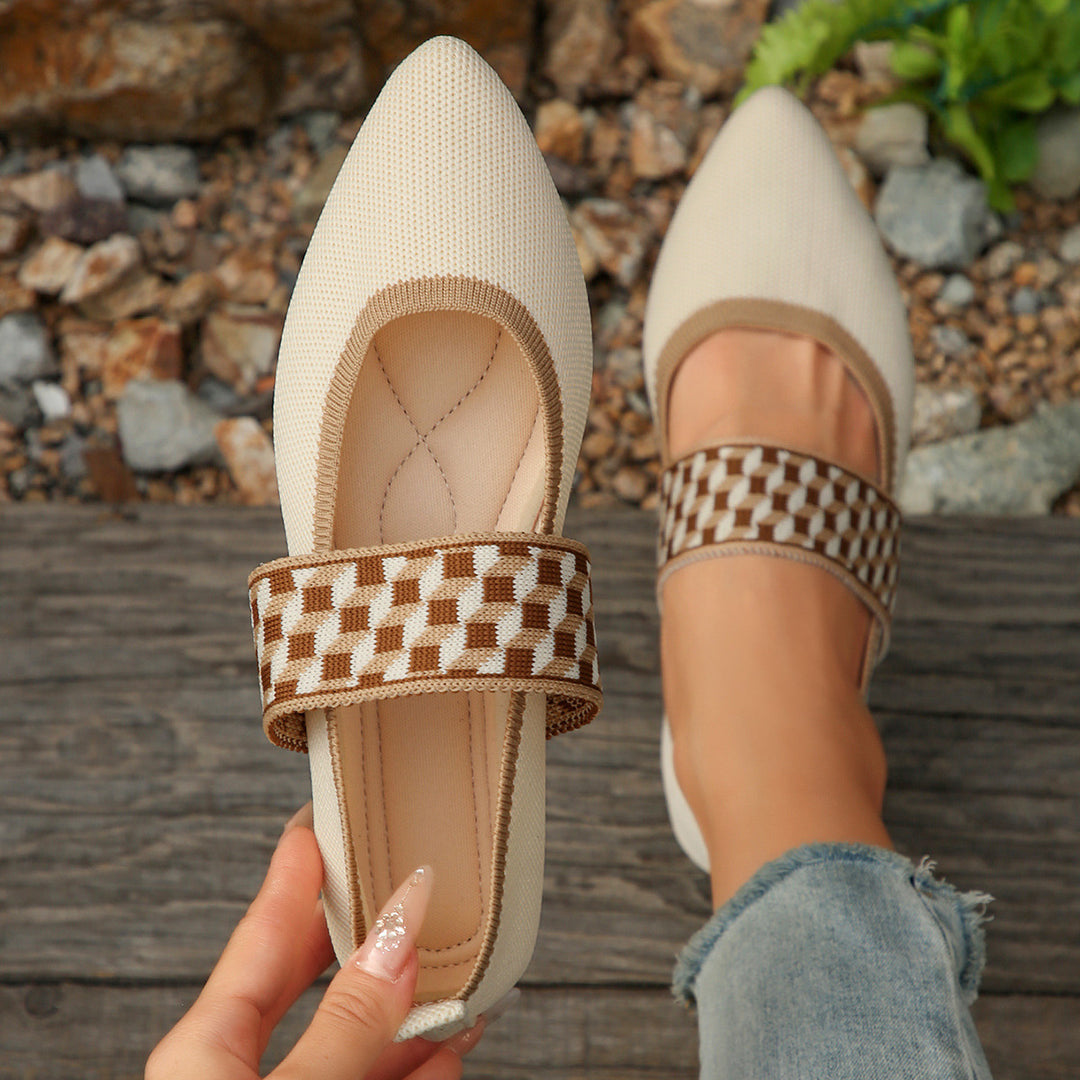Dame elegante Ballerinas med moderigtigt elastisk remdesign Stilla