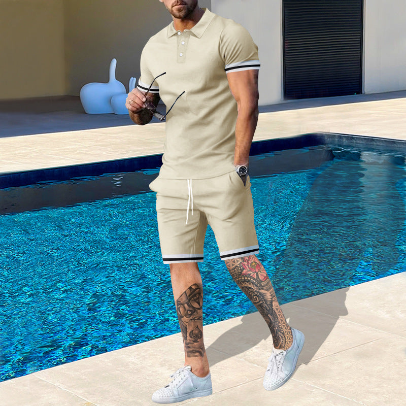 Herre Poloshirt og Shorts Sæt med sporty design og åndbar pasform Stilla