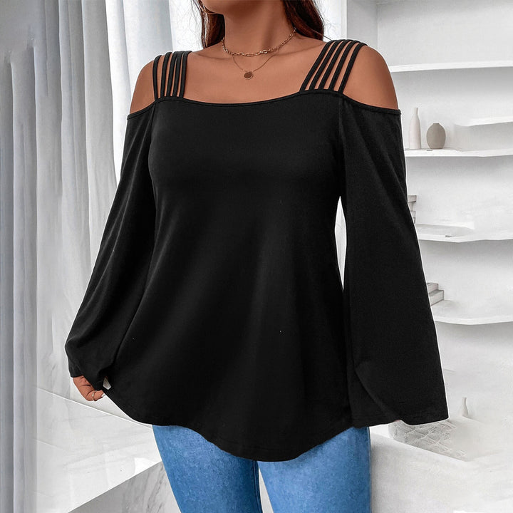 Dame off-shoulder top med moderigtigt ribstrikdesign Stilla