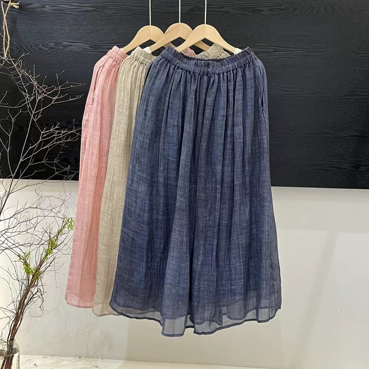 Femme Flydende Maxi-Nederdel med justerbar snor Stilla