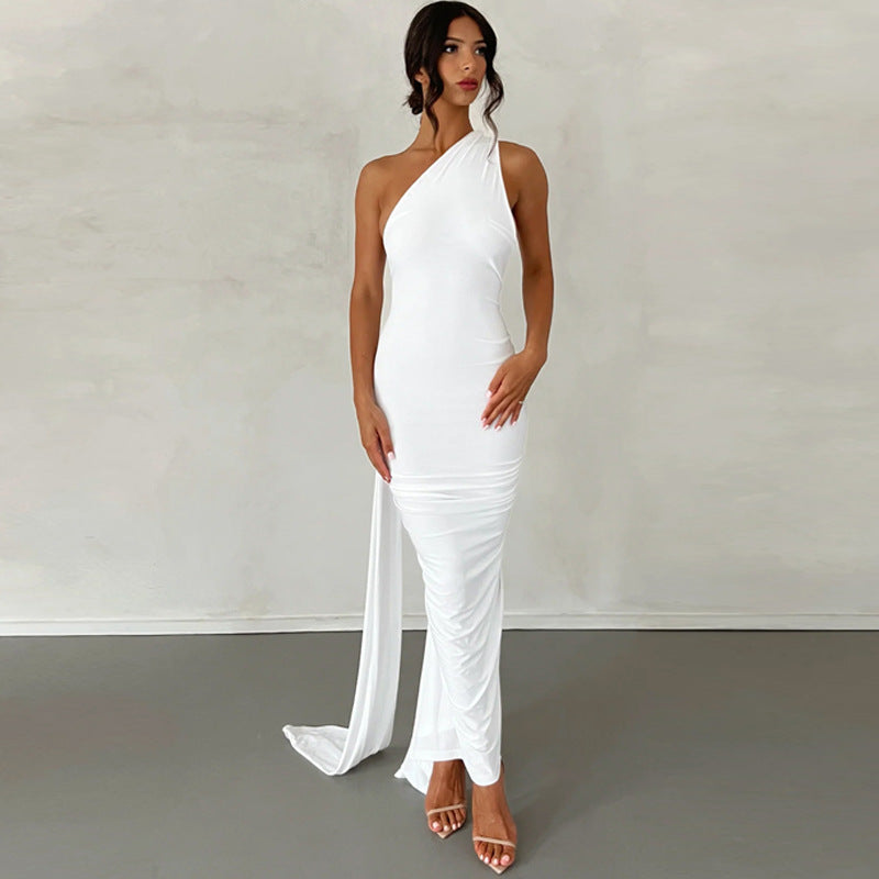 Damer Elegant One-Shoulder Aftenkjole Skovae