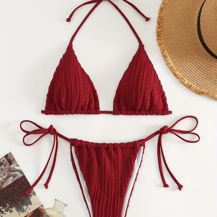 Dame Triangel-Bikini med raffinerede rynker Skovae