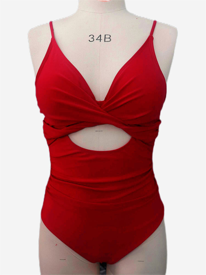 Dame Elegant Énplee-badedragt med moderigtigt cut-out Skovae