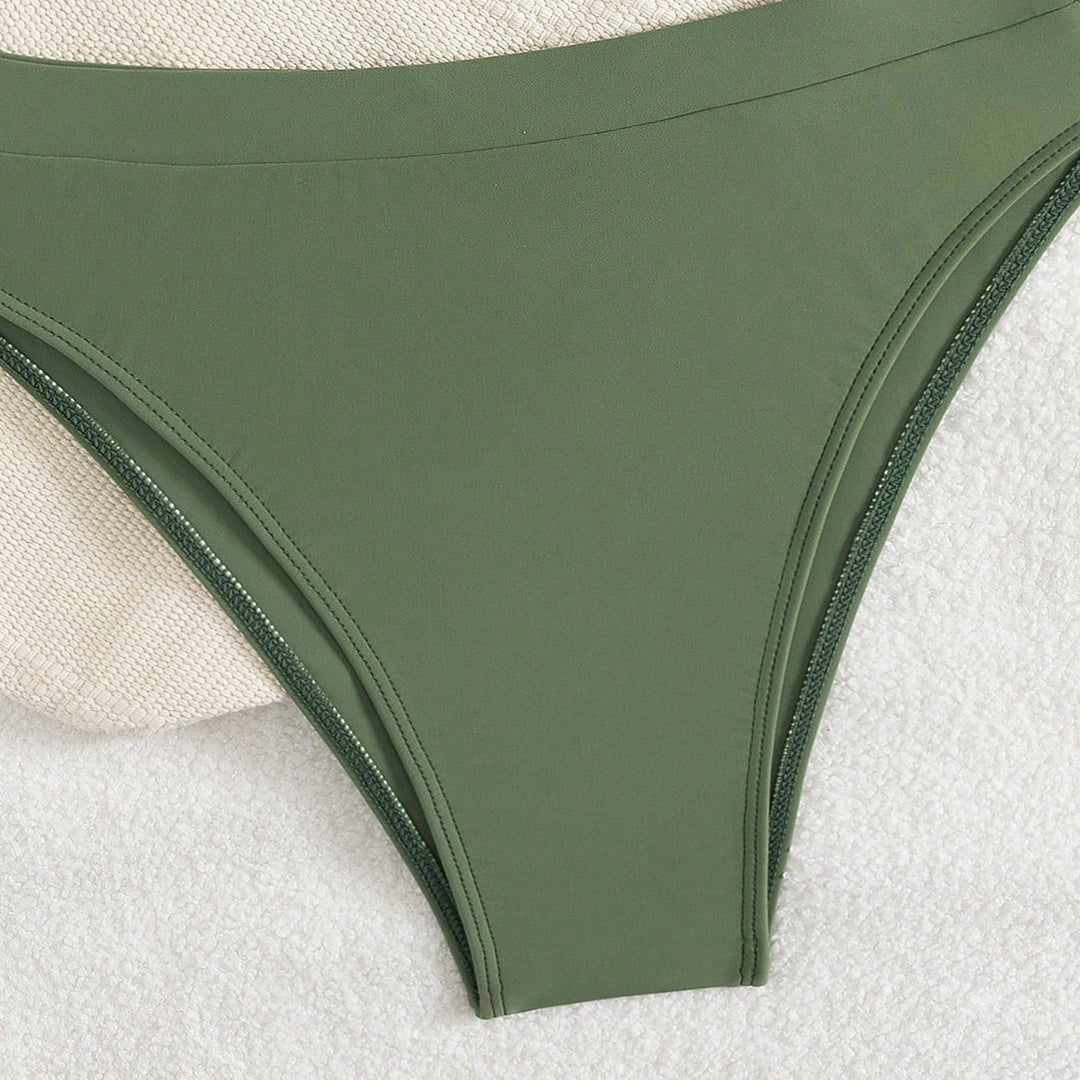 Damer Push-Up Bikini med rynket top og høj talje Skovae