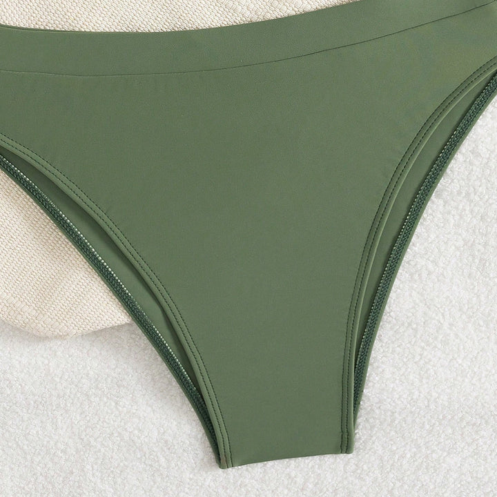 Damer Push-Up Bikini med rynket top og høj talje Skovae
