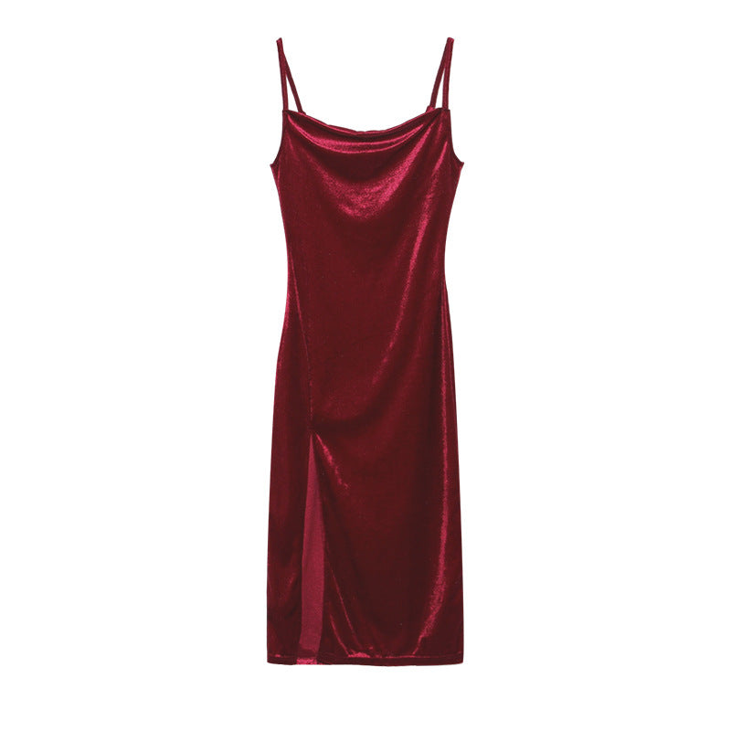 Dame iriserende Slip-Midi-kjole Stilla