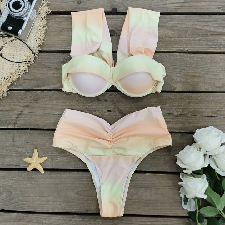Dame bikini sæt med innovativt push-up-top og høj taljesnit Stilla