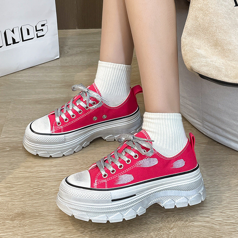 Dame Chunky Sneakers med glinsende hætte og stilfuldt såleprofil Stilla