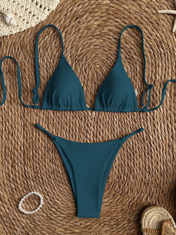 Dame Triangel-Bikini-Sæt med raffineret batikdesign Skovae