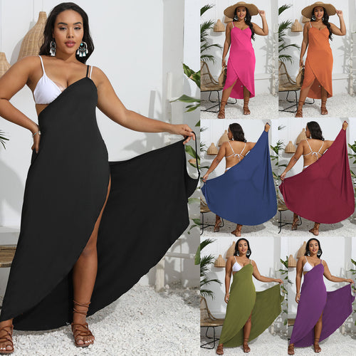 Dame Maxi-kjole med trendy indpakningsdesign Skovae