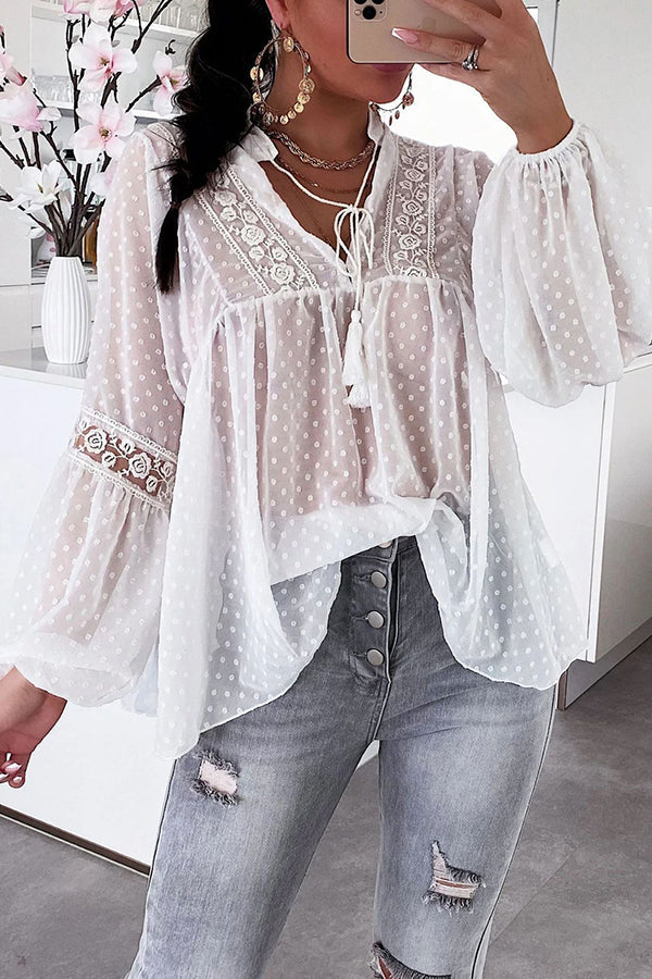 Stilla | Swiss Dot Babydoll Top