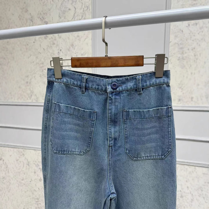 Damejeans med bred ben og høj talje Stilla