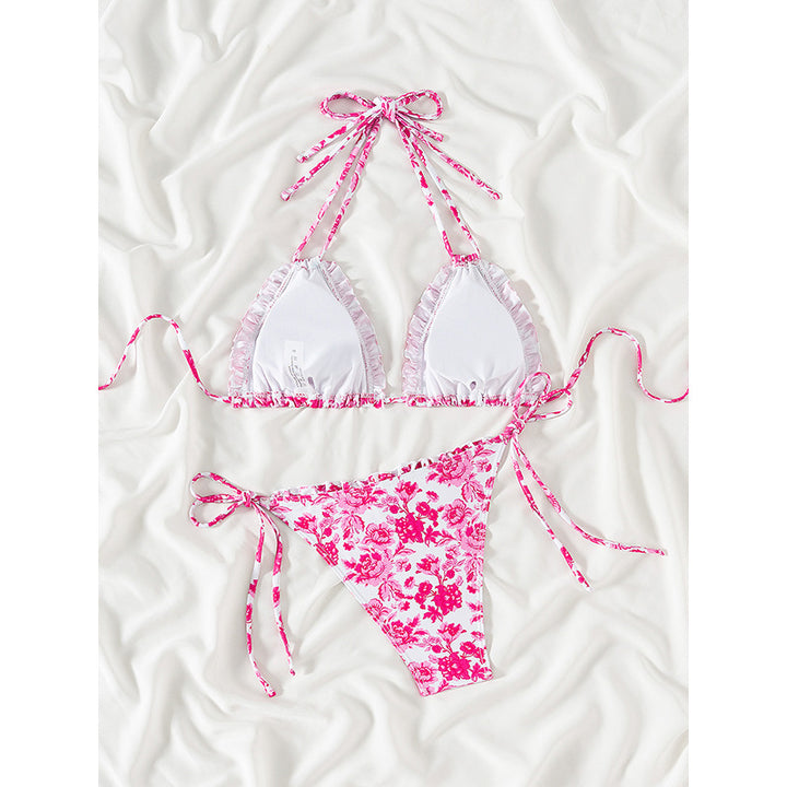 Dame Floral Flæse Strop Bikini Sæt Stilla