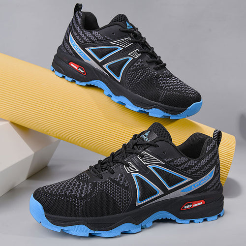 Herrer nan terrængående trekking-sneakers med aggressiv profildesign og åndbart strikoverdel Skovae
