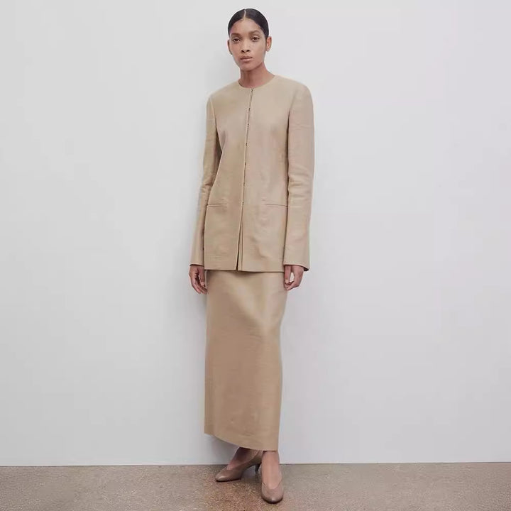 Dame elegant og moderne To-i-én blazer-nederdel-sæt Stilla