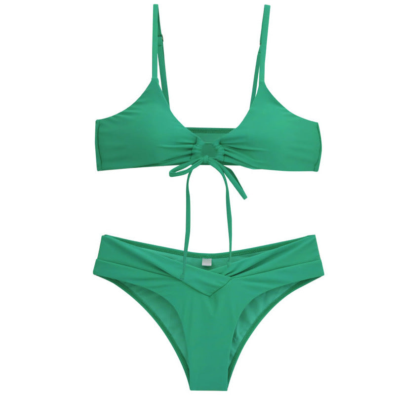 Dame Bikini-sæt med justerbar top og moderigtigt indpakningsdesign Skovae