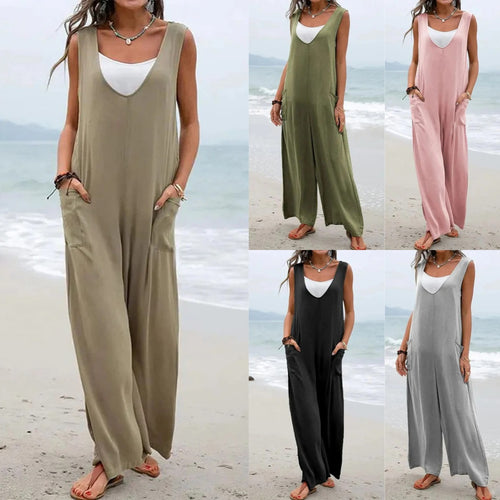 Dame Fritid Løs ærmeløs Jumpsuit Stilla