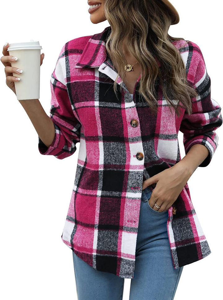 Dame Oversized Flannel Skjorte Stilla