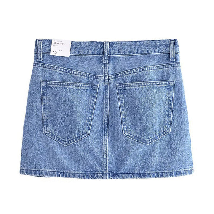Stilla | Trendy Forår Denim Vest Skørt Sæt