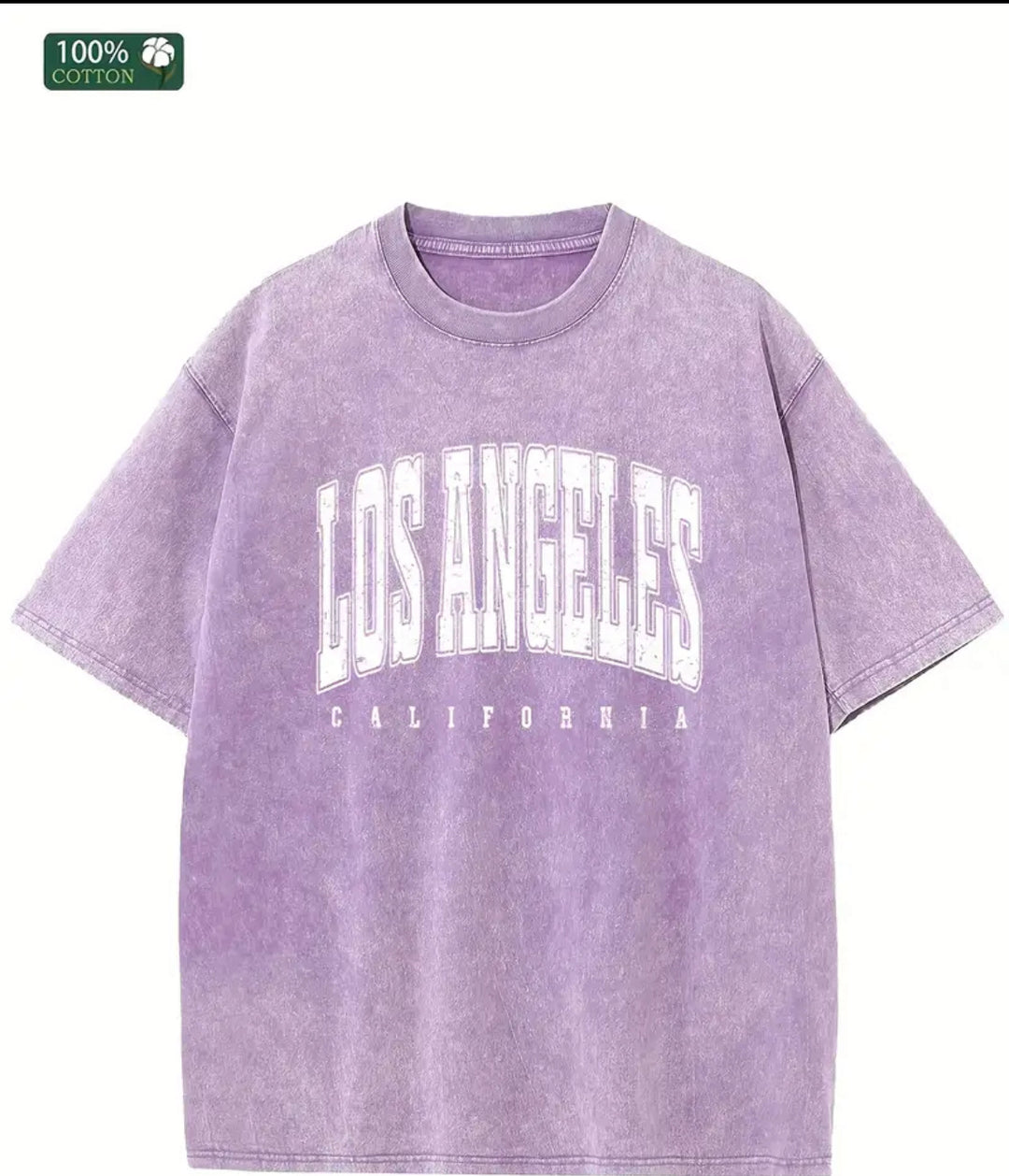 Dame Oversized T-shirt med Vintage Los Angeles Print og afslappet snit Stilla