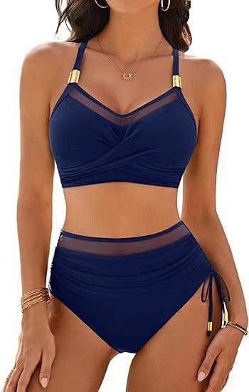 Dame Høj kvalitets Bikini-sæt med transparente accenter og moderigtigt indpakningsdesign Skovae