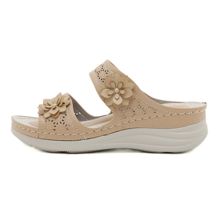 Damer komfortable og fashionable sandaler med blomsterdesign Stilla