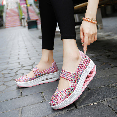Dame Komfort Woven Slip-On Sneakers Stilla