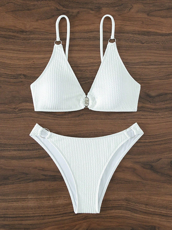 Dame Triangel-Bikini med ringdekorationer Skovae