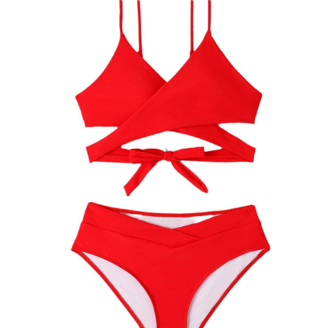 Dame Cut-Out Bikini-Sæt med stilfuldt design Skovae