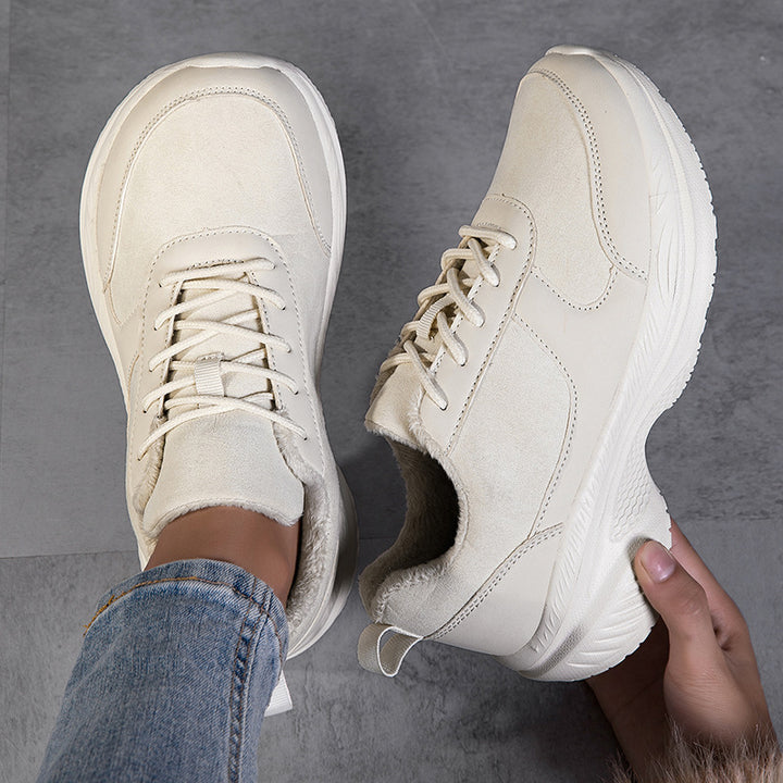 Unisex nan polstrede tykk sålede sneakers med støddæmpende profilsåler Skovae