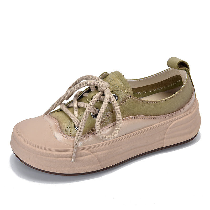 Dame mode Sneakers med høj plateau sål og perforeret overfladestruktur Stilla