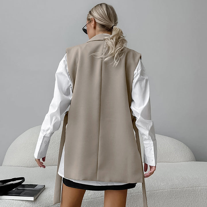 Dame moderne Long-Blazer-Vest med trendy snit Stilla