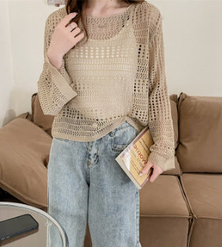 Dame Chunky Strik Åben-Strikpullover Stilla