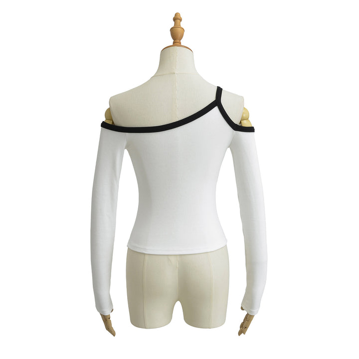 Dame Off-Shoulder Top med elastisk kant og elegante kontrastdetaljer Stilla